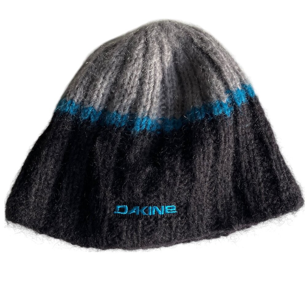 Dakine 50% wool fleece lined winter hat black gray teal Unisex Adult